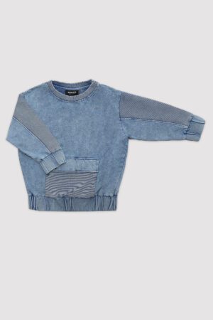 Bluza Minikid Marmo Niebieska Blue Sweatshirt O BABY DLA CHŁOPCA