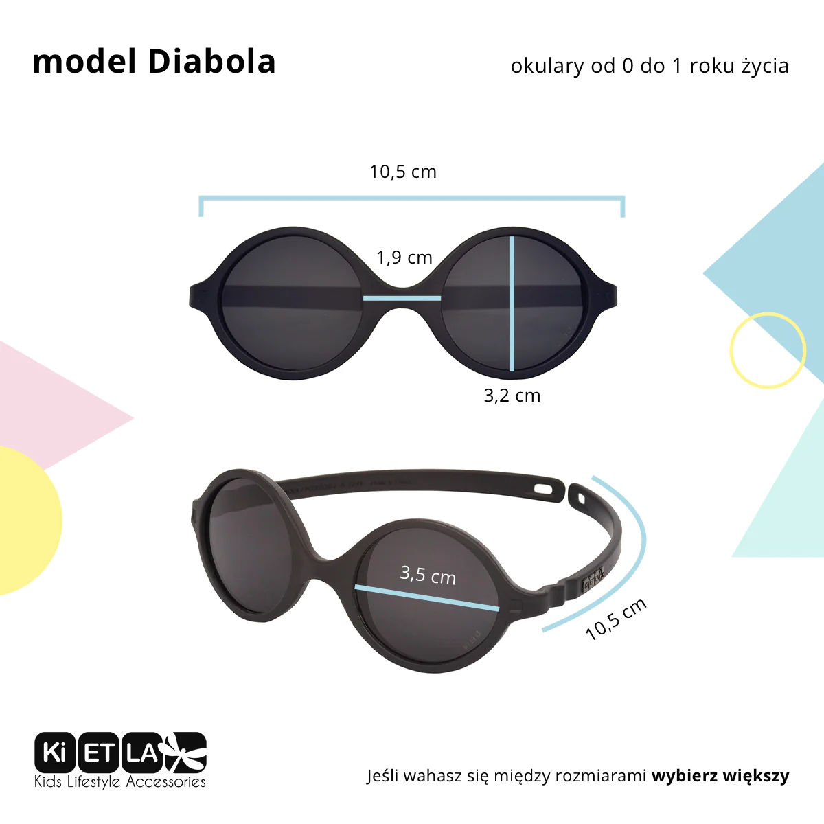 Okulary przeciwsłoneczne Diabola KiETLA Blush dla dzieci 0-1 O BABY